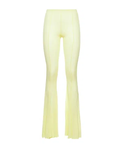 Blumarine Viscose Jersey Flared Pants In Yellow