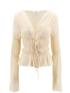Blumarine Semi-sheer Tiered Blouse In Neutrals