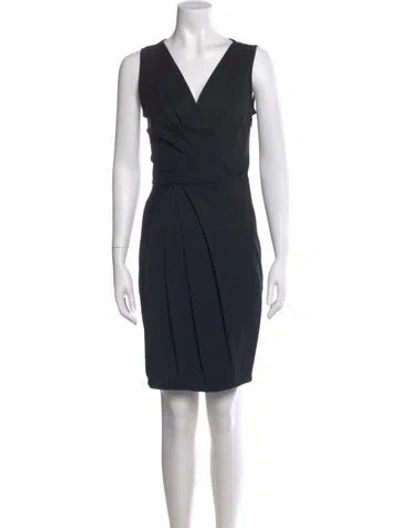 Pre-owned Blumarine V-neck Knee-length Dress In Blue