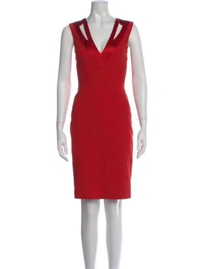 Pre-owned Blumarine V-neck Knee-length Dress In Red