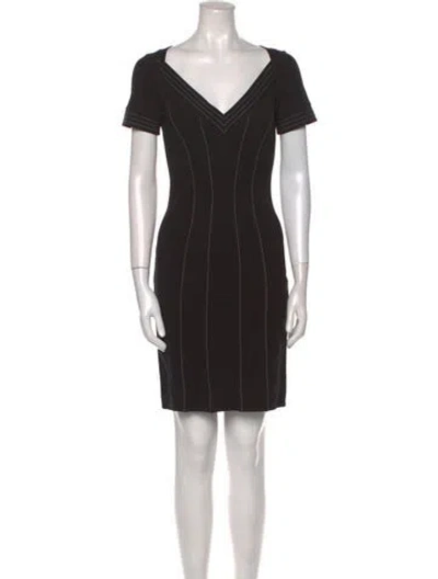Pre-owned Blumarine V-neck Mini Dress In Black