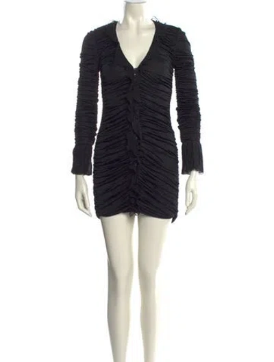 Pre-owned Blumarine V-neck Mini Dress In Black