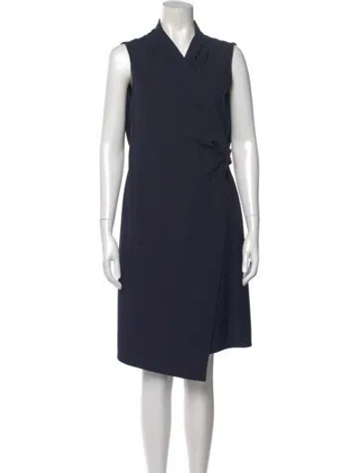 Pre-owned Blumarine V-neck Mini Dress In Blue