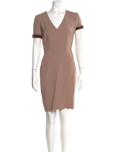 Pre-owned Blumarine V-neck Mini Dress In Neutral