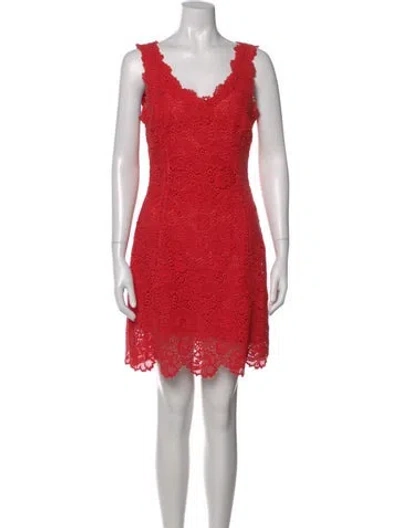 Pre-owned Blumarine V-neck Mini Dress In Red
