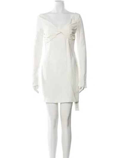 Pre-owned Blumarine V-neck Mini Dress W/ Tags In White