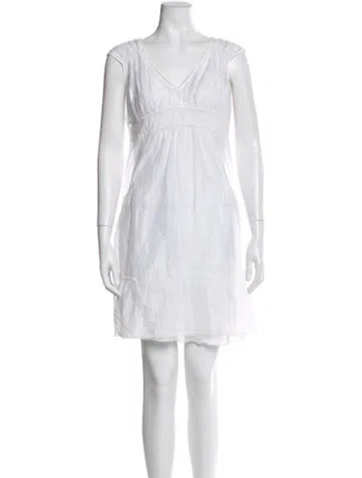 Pre-owned Blumarine V-neck Mini Dress In White