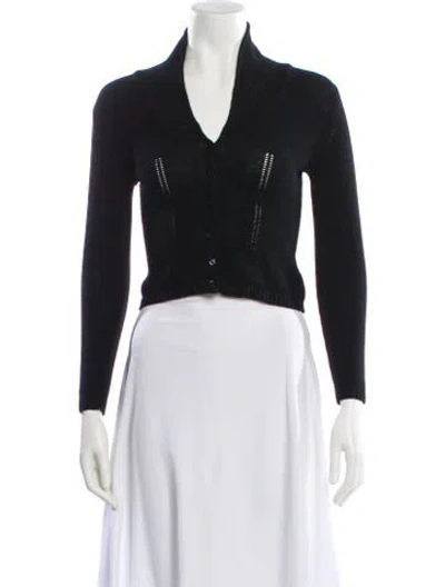 Pre-owned Blumarine V-neck Sweater In Black