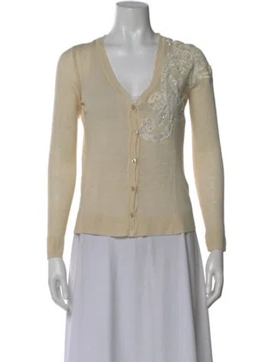 Pre-owned Blumarine V-neck Sweater In Neutral