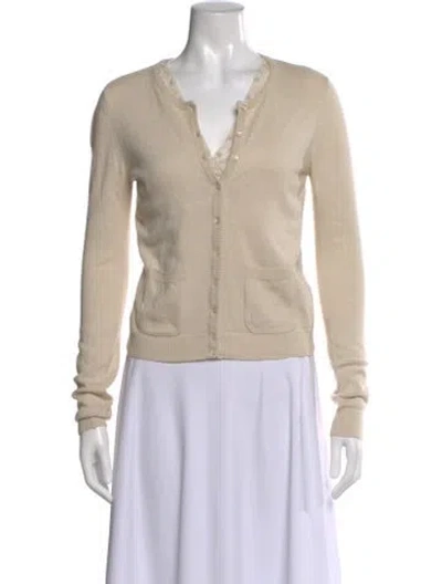 Pre-owned Blumarine V-neck Sweater In Neutral