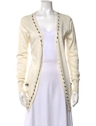 Pre-owned Blumarine V-neck Sweater In Neutrals