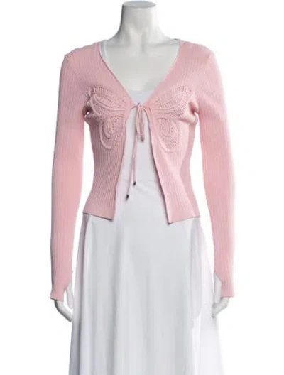 Pre-owned Blumarine V-neck Sweater In Pink