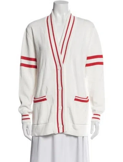 Pre-owned Blumarine V-neck Sweater In White
