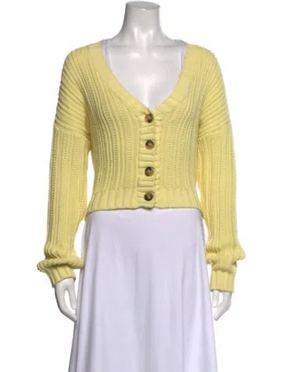 Pre-owned Blumarine V-neck Sweater In Yellow