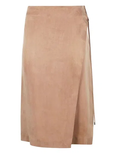 Blumarine Washed Gabardine Skirt By