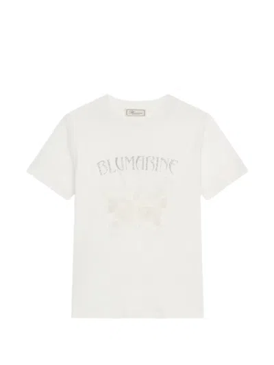 Blumarine 버터플라이 프린트 티셔츠 In White