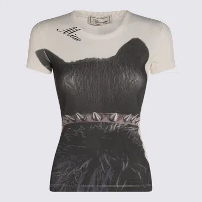BLUMARINE BLUMARINE WHITE AND BLACK T-SHIRT