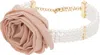 Blumarine White & Pink Metal Faux-pearl 3d Rose Choker In C1071 Ivory/cameo Ro