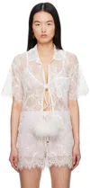 Blumarine White Boxy Shirt In N0102 White Pearl