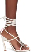 Blumarine Butterfly 111 Sandals In White Leather In Transparent