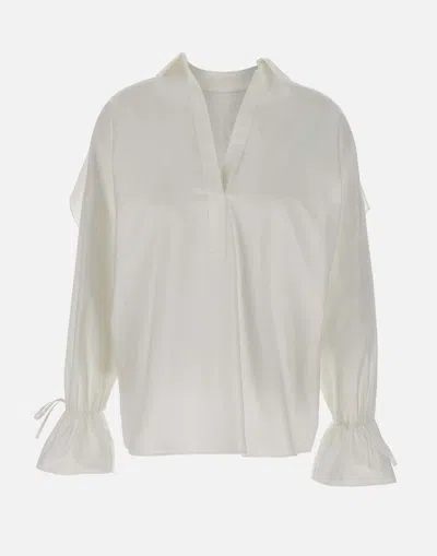Blumarine White Cotton Poplin Shirt
