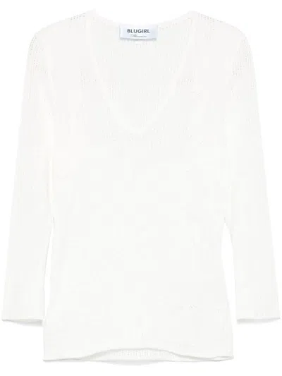 Blumarine White Fit Sknitwear Quilted