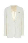 Blumarine Gabardine Blazer With Front Pockets And Notched Lapels