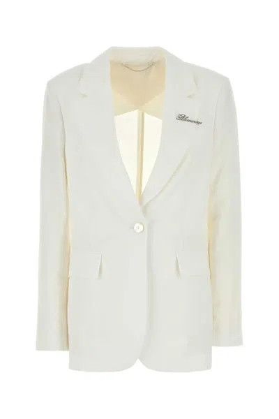 BLUMARINE BLUMARINE WHITE GABARDINE BLAZER