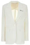 Blumarine Gabardine Blazer With Front Pockets And Notched Lapels