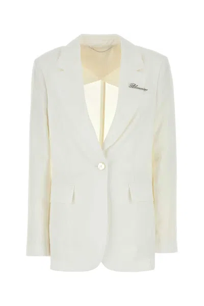 BLUMARINE WHITE GABARDINE BLAZER