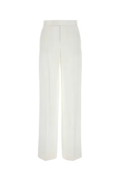 Blumarine White Gabardine Wide-leg Pant