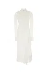 Blumarine Lace-panel Midi Dress In White