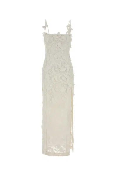 Blumarine 4a443a Macrame Lace Dress In Neutral