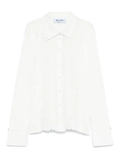 Blumarine White Long Sleeves Shirt
