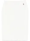 Blumarine White Midi Skirt With Logo In White