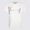 Blumarine Embroidered Floral Crew Neck Top In White