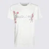 Blumarine Embroidered Floral Crew Neck Top In Optical White