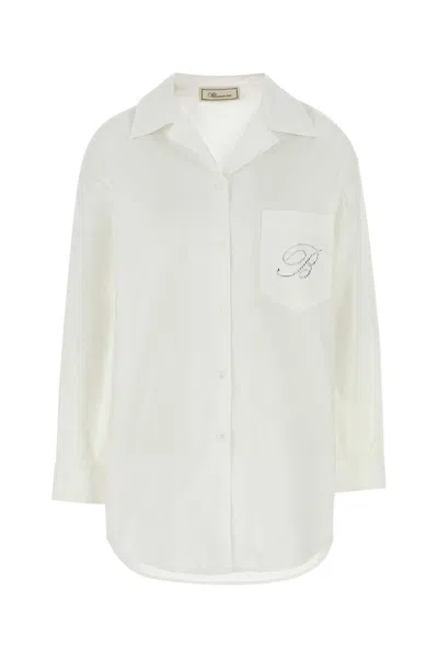 BLUMARINE BLUMARINE WHITE POPLIN OVERSIZE SHIRT