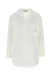 Blumarine White Poplin Oversize Shirt In Opticalwhite