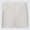 Blumarine Floral Applique Belt Loops Shorts In White
