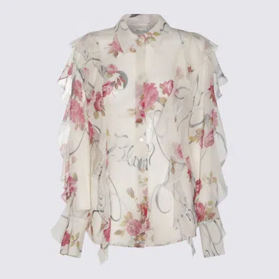BLUMARINE PRINTED CREPE SHIRT