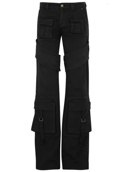 Blumarine Wide-leg Cargo Jeans In Black