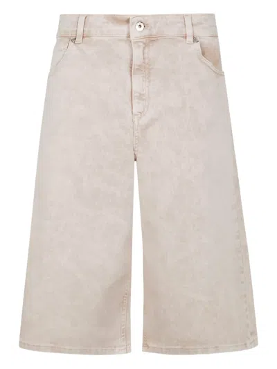 Blumarine Wide-leg Denim Shorts In Wind Rose