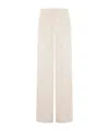 Blumarine Wide-leg Trousers In Gabardine In Butter