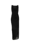 Blumarine Black Devoré Long Dress With Slit In Multicolor