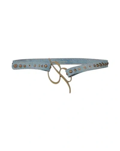 Blumarine Woman Belt Blue Size S Cotton, Elastane, Brass