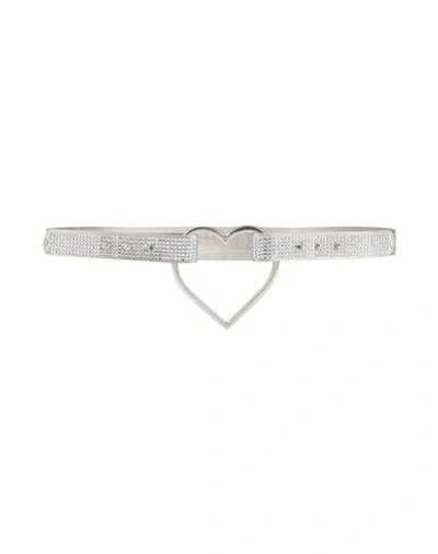 Blumarine Woman Belt Grey Size L Textile Fibers In Silver