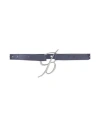 Blumarine Woman Belt Purple Size L Cow Leather, Zamak, Brass