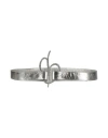 Blumarine B Laminated Leather Belt In Silver