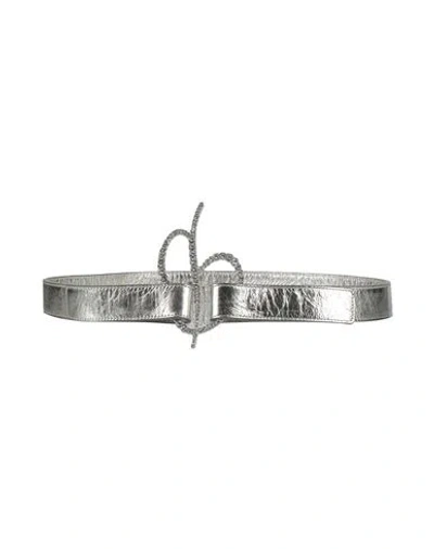 BLUMARINE BLUMARINE WOMAN BELT SILVER SIZE L LEATHER
